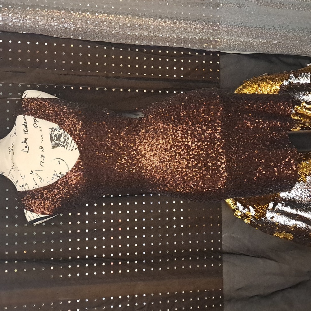 NWT TFNC Bronze Sequin Dress Size XSmall.